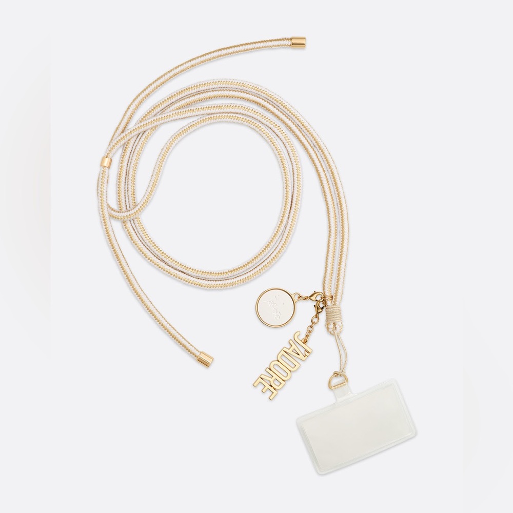 J'Adore Gold Charm Cream Rope Phone Ring